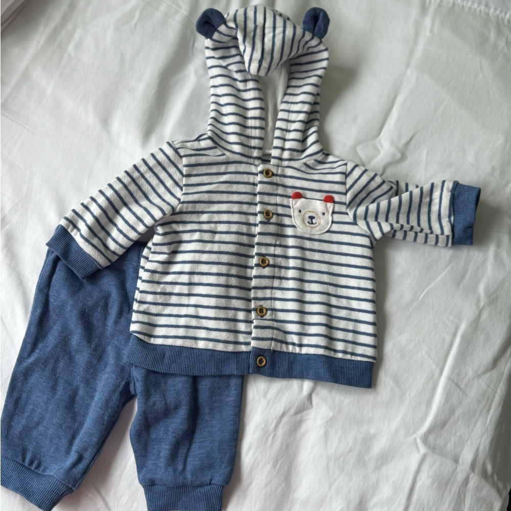 Striped Baby Hoodie and Pants Set